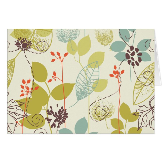Carte blanche à motif de Mint n Olive Nature (Devant Horizontal)