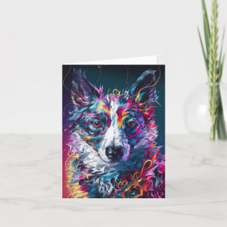 Carte blanche Abstraite Collie Dog
