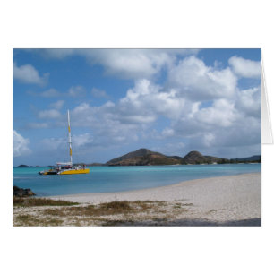 Carte blanche avec image de Catamaran Antigua