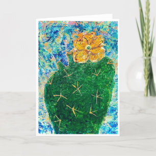 Carte blanche cactus à fleur<Blank Inside>