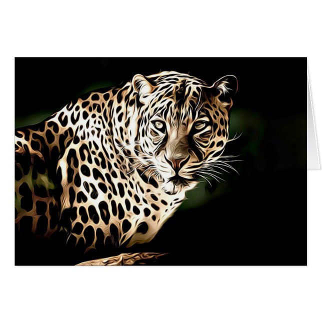 Carte blanche cool Leopard (Devant horizontal)