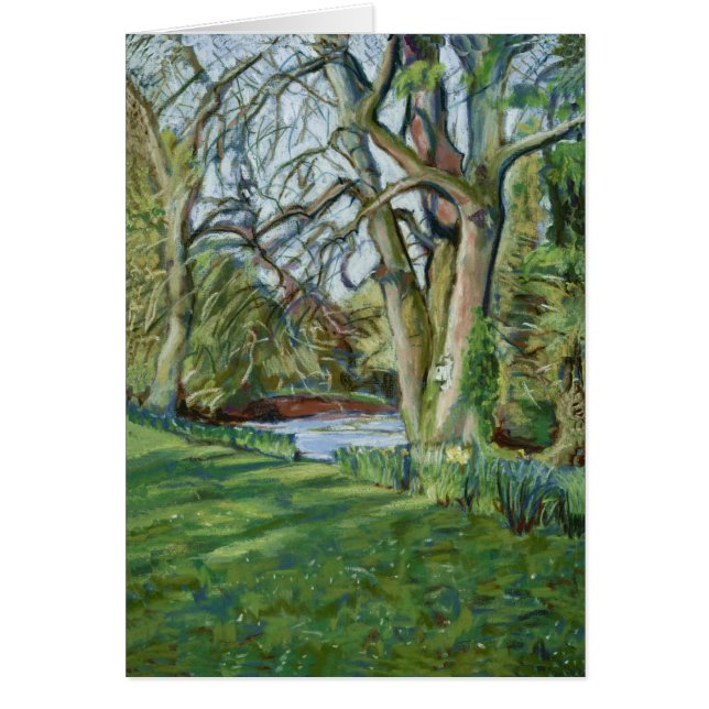 Carte blanche d'art - Riverbank au début du printe (Devant)