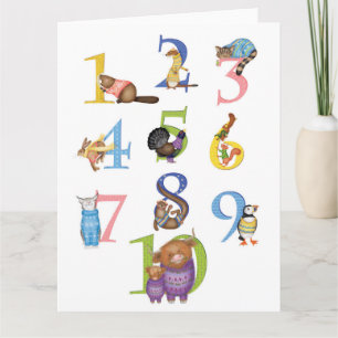 Carte blanche de 10 animaux écossais