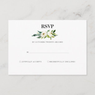 Carte blanche de la fleur RSVP