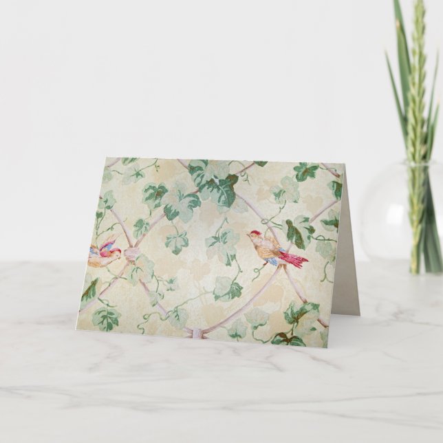 carte blanche de papier peint rétro (Devant)