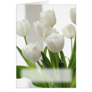 Carte blanche de tulipes