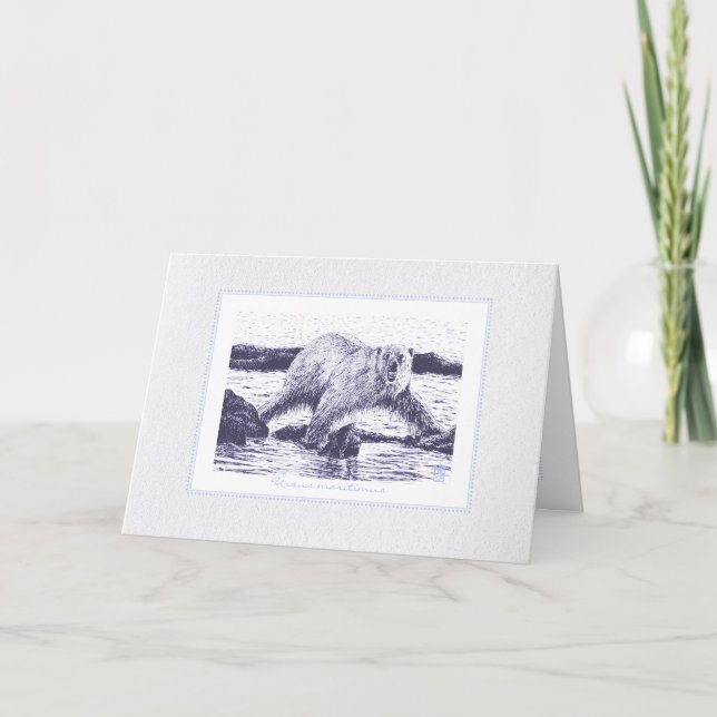 Carte blanche d'ours polaire Ursus Maritimus (Devant)