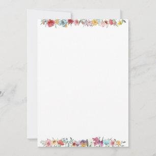 Carte blanche Fleur sauvage aquarelle peinte