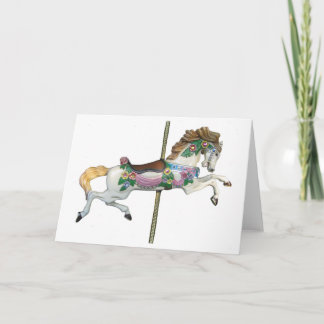 Carte blanche Giddy Up Joyeux Go Round Horse