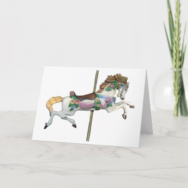Carte blanche Giddy Up Joyeux Go Round Horse (Devant)
