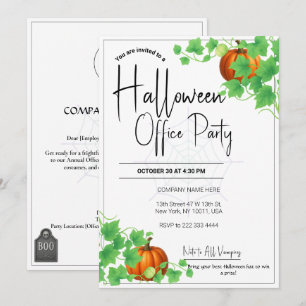 Carte blanche Invitations Halloween Office