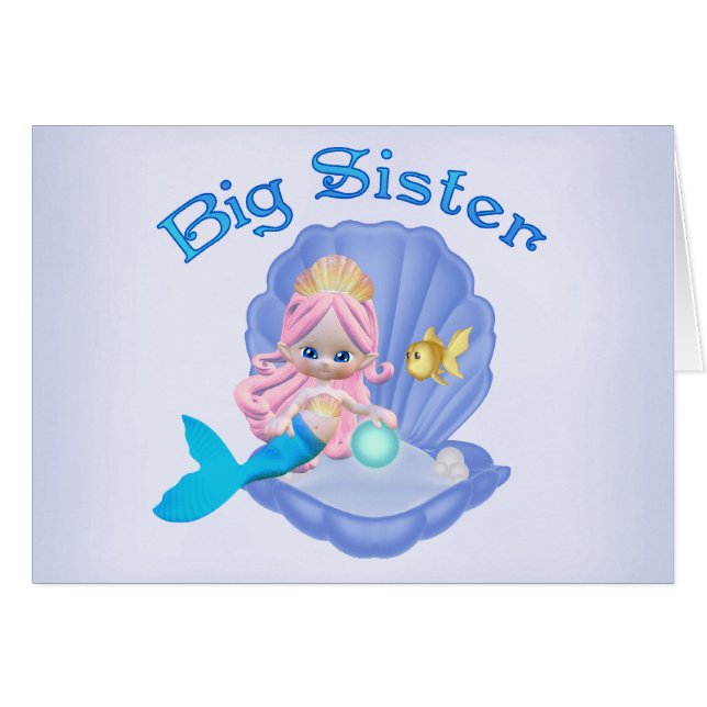 Carte blanche Mermaid Princess Big Sister (Devant Horizontal)