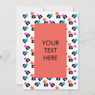 Carte blanche Motif Funky Neon Flash Burst