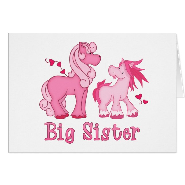 Carte blanche Pink Ponys Big Sister (Devant Horizontal)