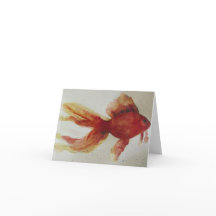 Carte blanche Poisson aquarelle