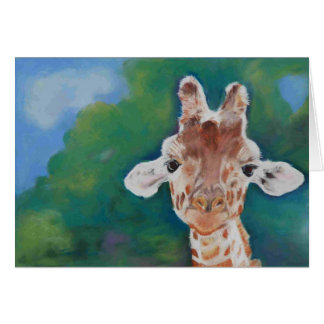 Carte blanche pour bébé girafe