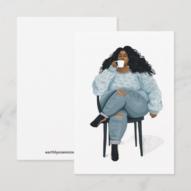 Carte blanche pour femme noire (Devant / Derrière)