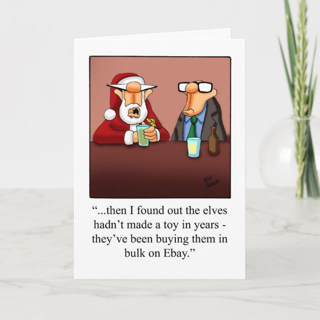 Carte blanche pour Humour d'affaires de Noël amusa (Devant)