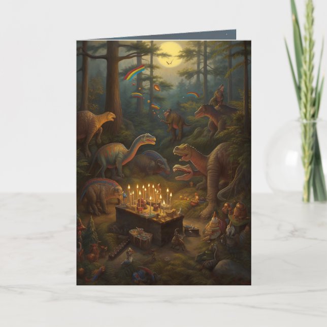 Carte blanche pour la fête de Dinosaur (Devant)