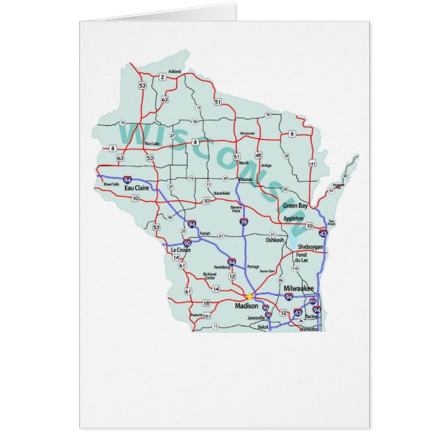 Carte blanche Wisconsin Map (Devant)