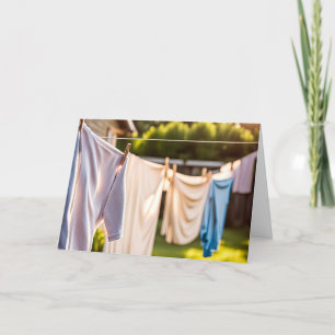Carte Blanchisserie Anniversaire Suspendue Sur Clothesli