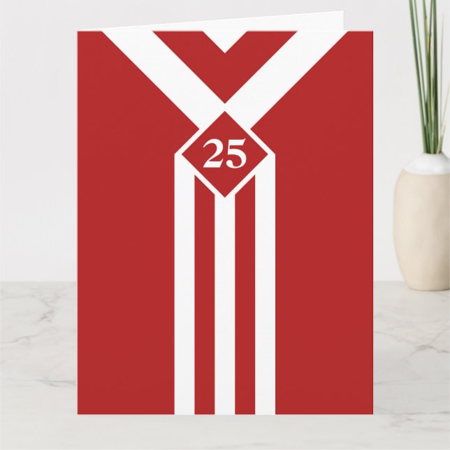 Carte Blancs et Chevrons personnalisés en rouge (Devant)