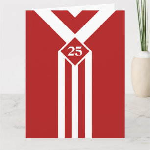 Carte Blancs et Chevrons personnalisés en rouge