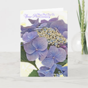 Carte Blauw, maman et papa d'hortensia dessus, votre