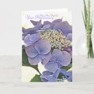 Carte Blauw, maman et papa d'hortensia dessus, votre