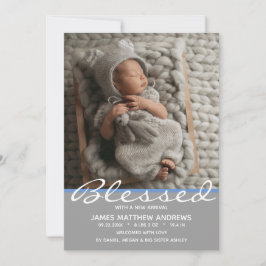 Carte Blessé Bébé rose Coeur Photo Naissance