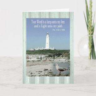 Carte Blessed Birthday Lighthouse Card pour n'importe qu