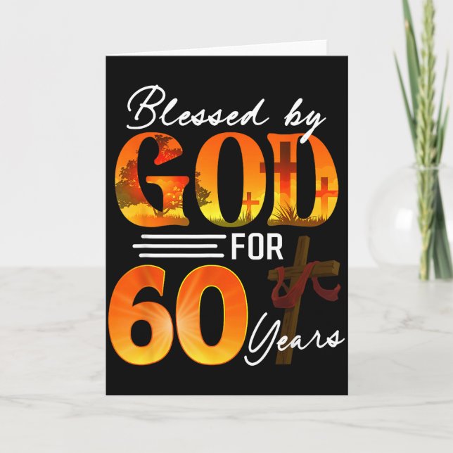 Carte Blessed By God For 60 Years Old Gift 60th Birthday (Devant)