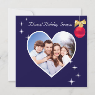 Carte Blessed Holiday Season Photo personnalisée sur Ble