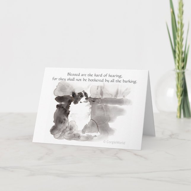 Carte "Blessed sont la dure béatitude de corgi (Devant)