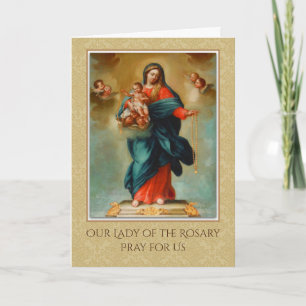 CARTE BLESSEE VIRGIN MARY JESUS SAINT ROSARY