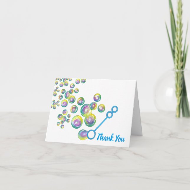 Carte Blessure Rainbow Soap Bulles Bulle de bulle Bleu (Devant)