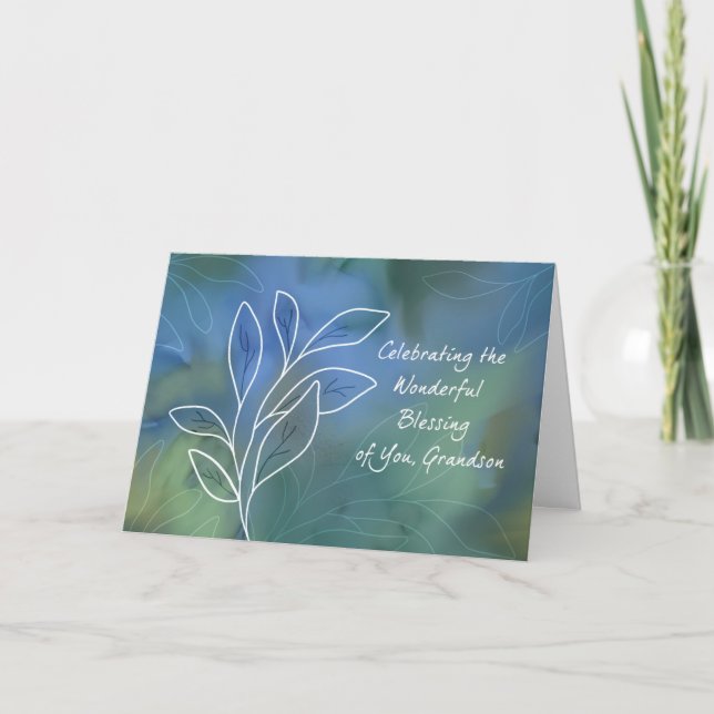 Carte Blessures d'anniversaire religieuse de Grandson Aq (Devant)