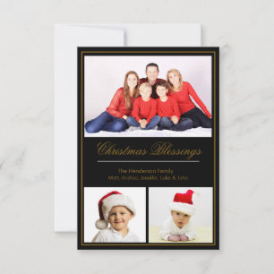 Carte Blessures de Noël Photo de famille personnalisée