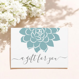 Carte Bleu blanc floral certificat cadeau client