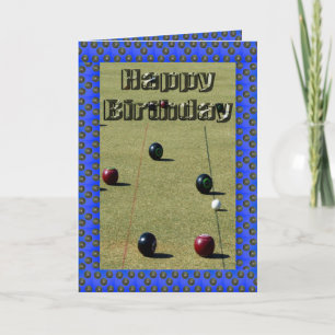 Carte Bleu Bordé Pelouse Bowles Anniversaire Carte,