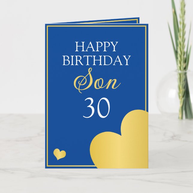 Carte Bleu classique et coeur d'or 30e anniversaire (Devant)