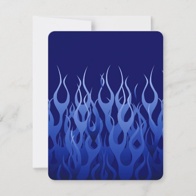 Carte Bleu cool sur Blue Racing Flames décorative (Devant)