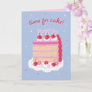 Carte Bleu + Coquette Vintage rose gâteau cerise Anniver