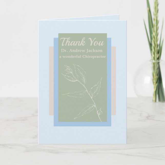 Carte Bleu de chiroprakteur de Merci personnalisé (Devant)