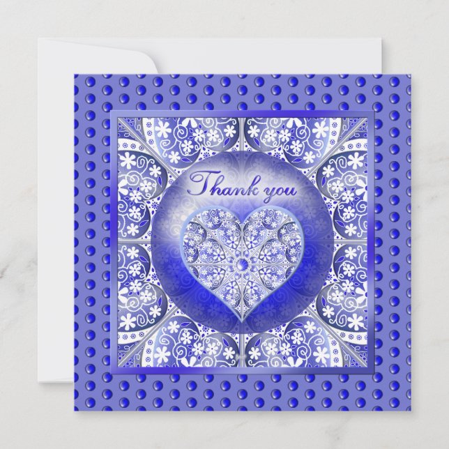 Carte Bleu de dentelle en céramique de Grèce (Devant)