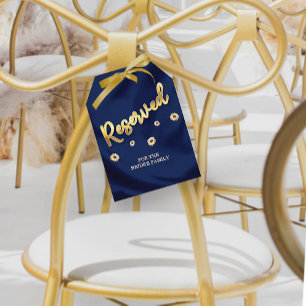 Carte Bleu de marine et Mariage d'or Réservé Siège Grand