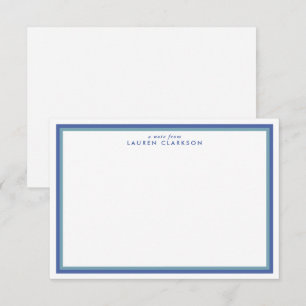 Carte Bleu Double Cadre Moderne Papier à lettres
