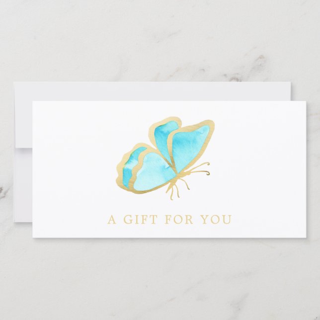 Carte Bleu et Gold Butterfly Salon Certificat cadeau (Devant)