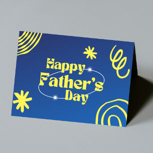 Carte Bleu et jaune pour la fête des pères