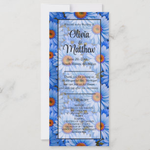 Carte Bleu floral bleu tournesol bleu marguerites motif
